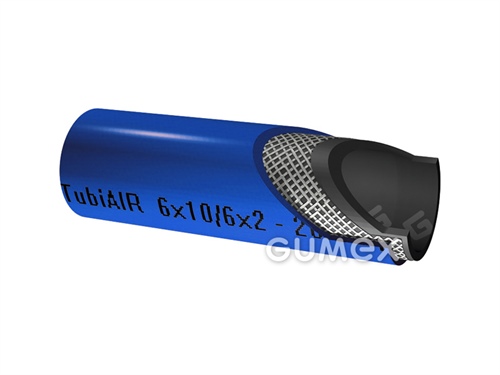 Tlaková hadice na vodu a vzduch TUBI AIR, 6/12mm, 16bar, PVC/PVC, -5°C/+60°C, modrá